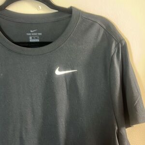 The Nike Tee Black with White Swoosh